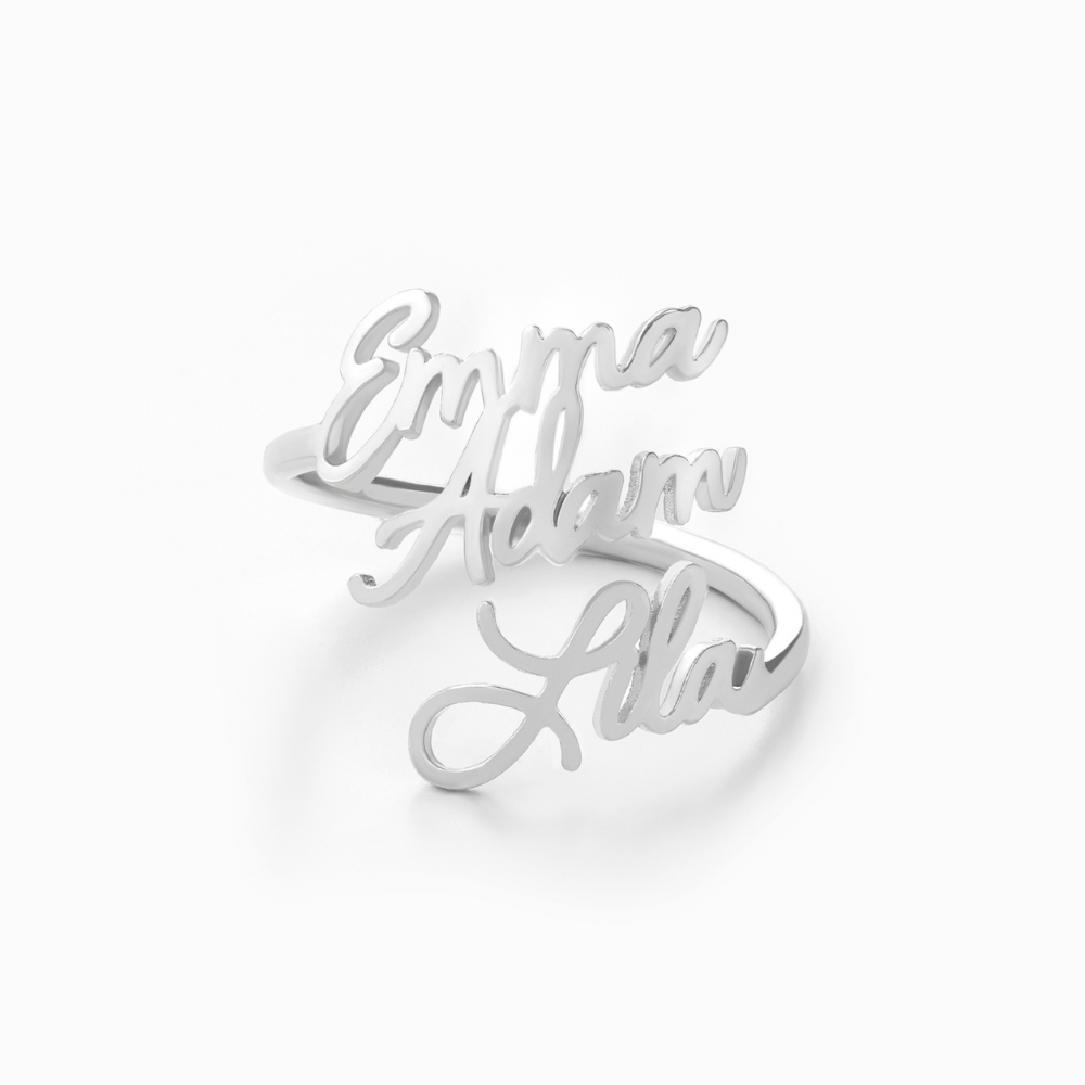 Custom Ring with 1 to 4 Engraved First Names 