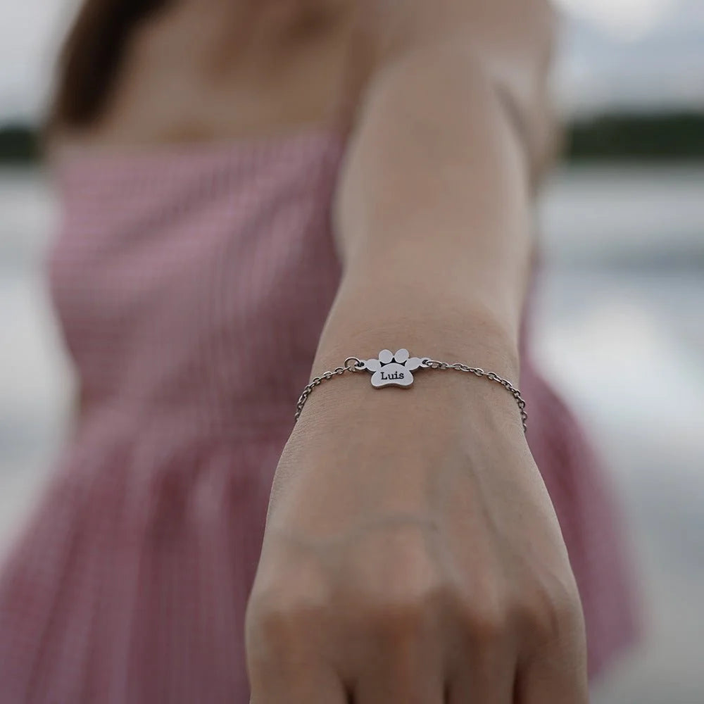 Bracciale con zampa personalizzato in acciaio inossidabile unisex modello Tinou — foto 6