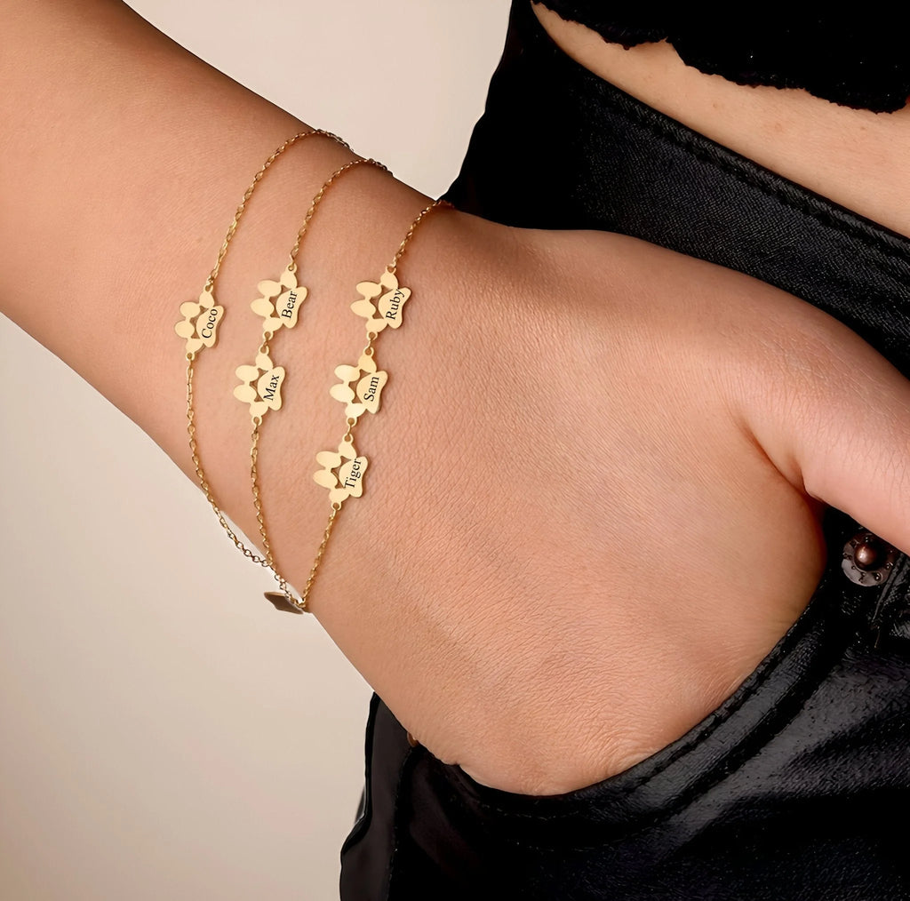 Bracciale con zampa personalizzato in acciaio inossidabile unisex modello Tinou — foto 8